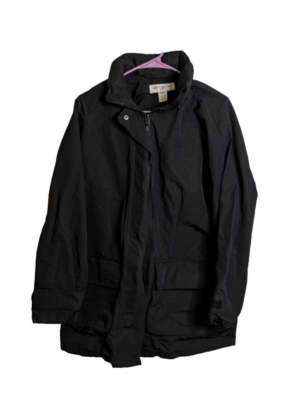 Jones New York Sport Black Raincoat Jacket - Medium